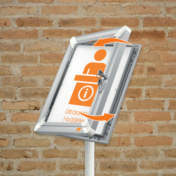 nobo Infoständer Premium Plus abschließbar silber DIN A4 42,0 x 30,0 x 76,0 - 126,0 cm, 1 St.