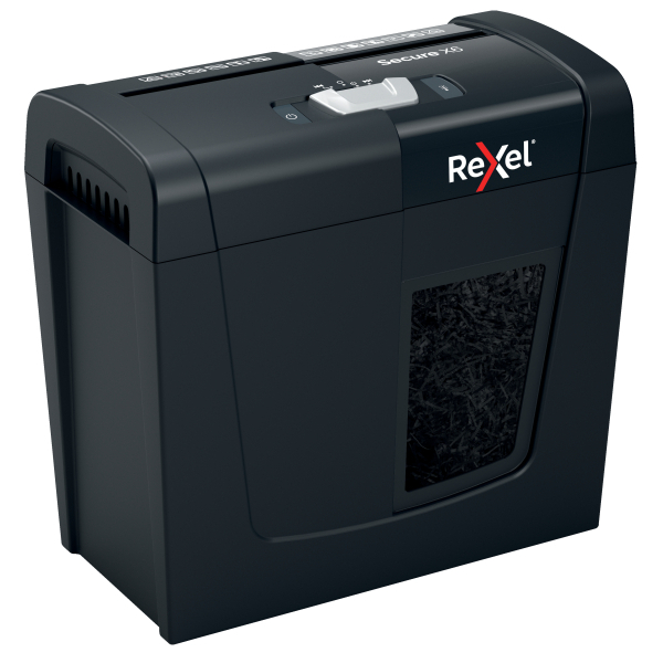 Rexel Secure X6 Aktenvernichter mit Partikelschnitt P-4, 4 x 40 mm, bis 6 Blatt, schwarz