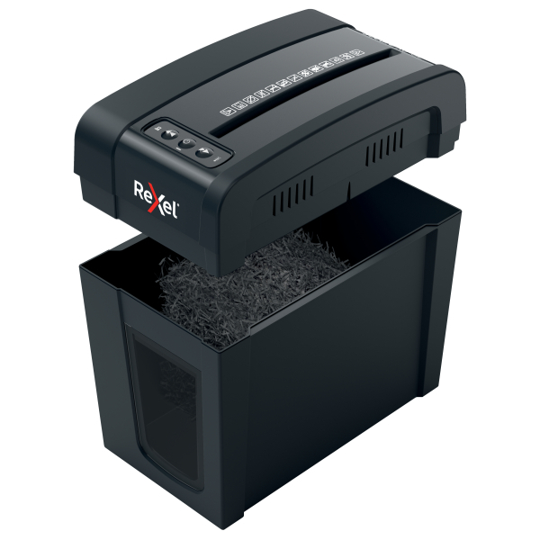 Rexel Secure X6-SL Aktenvernichter mit Partikelschnitt P-4, 4 x 40 mm, bis 6 Blatt, schwarz