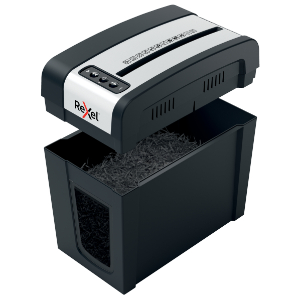 Rexel Secure MC3-SL Slim Aktenvernichter mit Partikelschnitt P-5, 2 x 15 mm, bis 3 Blatt, schwarz