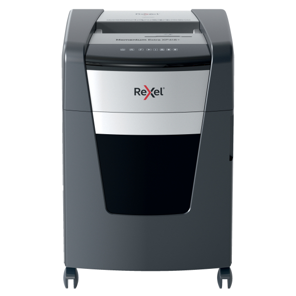 Rexel XP418+ Aktenvernichter mit Partikelschnitt P-4, bis 18 Blatt, grau