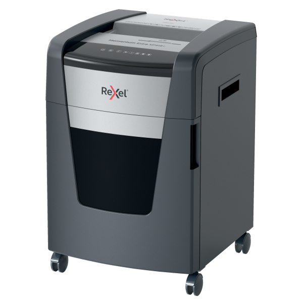 Rexel XP418+ Aktenvernichter mit Partikelschnitt P-4, bis 18 Blatt, grau