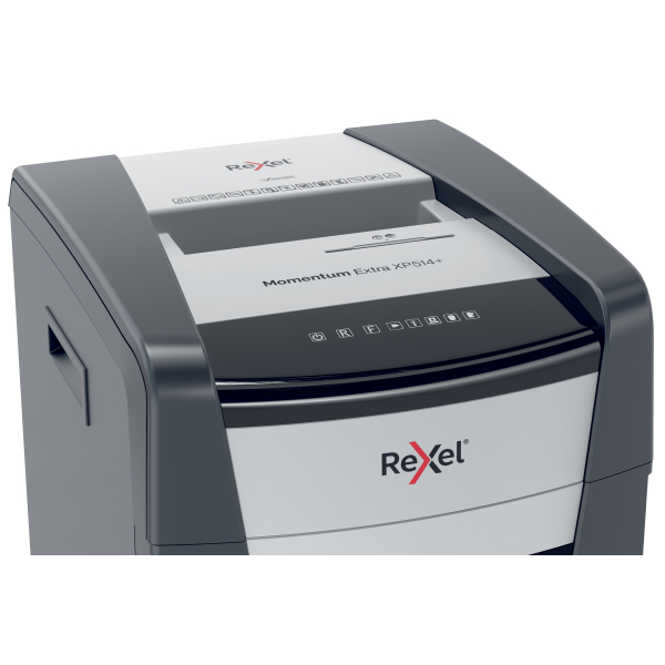 Rexel XP514+ Aktenvernichter mit Partikelschnitt P-5, 2 x 15 mm, bis 14 Blatt, grau