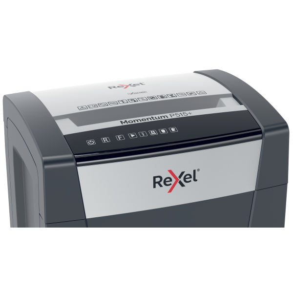 Rexel P515+ Aktenvernichter mit Partikelschnitt P-5, 2 x 15 mm, bis 15 Blatt, grau