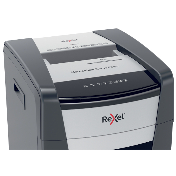 Rexel XP516+ Aktenvernichter mit Partikelschnitt P-5, 2 x 15 mm, bis 16 Blatt, grau
