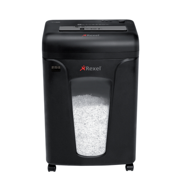 Rexel Mercury REM820 Aktenvernichter mit Partikelschnitt P-5, 2 x 15 mm, bis 8 Blatt, schwarz