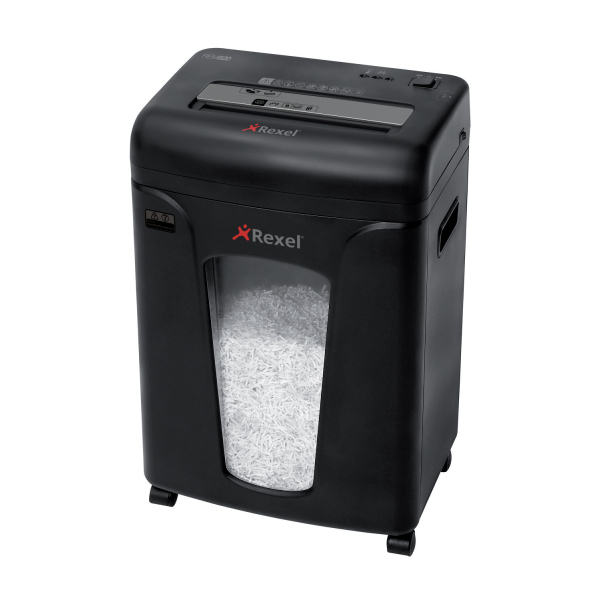 Rexel Mercury REM820 Aktenvernichter mit Partikelschnitt P-5, 2 x 15 mm, bis 8 Blatt, schwarz