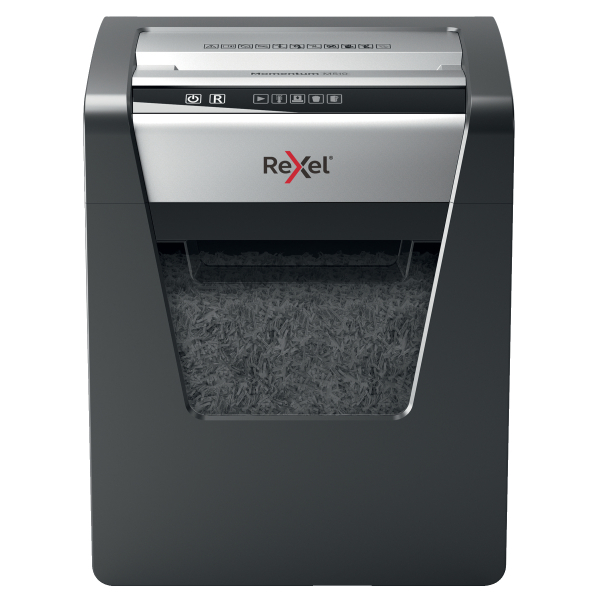 Rexel Momentum M510 Aktenvernichter mit Partikelschnitt P-5, 2 x 15 mm, bis 10 Blatt, schwarz
