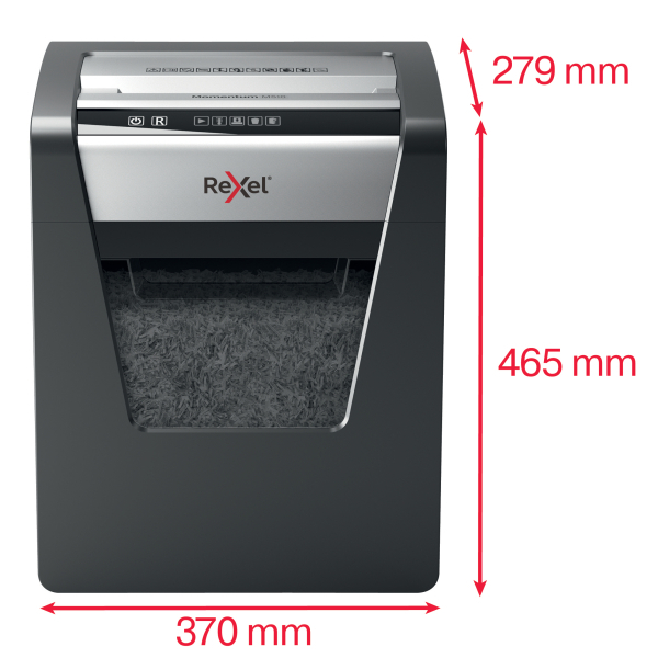 Rexel Momentum M510 Aktenvernichter mit Partikelschnitt P-5, 2 x 15 mm, bis 10 Blatt, schwarz