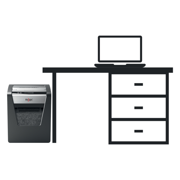 Rexel Momentum M510 Aktenvernichter mit Partikelschnitt P-5, 2 x 15 mm, bis 10 Blatt, schwarz
