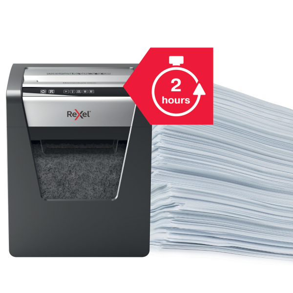 Rexel Momentum M510 Aktenvernichter mit Partikelschnitt P-5, 2 x 15 mm, bis 10 Blatt, schwarz