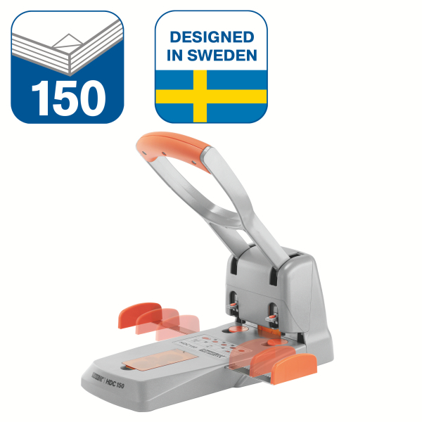 Rapid Registraturlocher HDC150 silber-orange, 1 St.