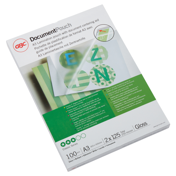 GBC Laminierfolien glänzend für A3 125 micron, 100 St.