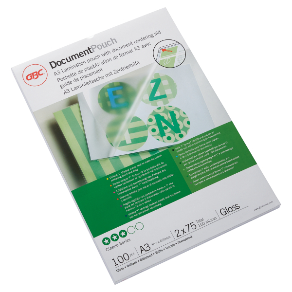 GBC Laminierfolien glänzend für A3 75 micron, 100 St.