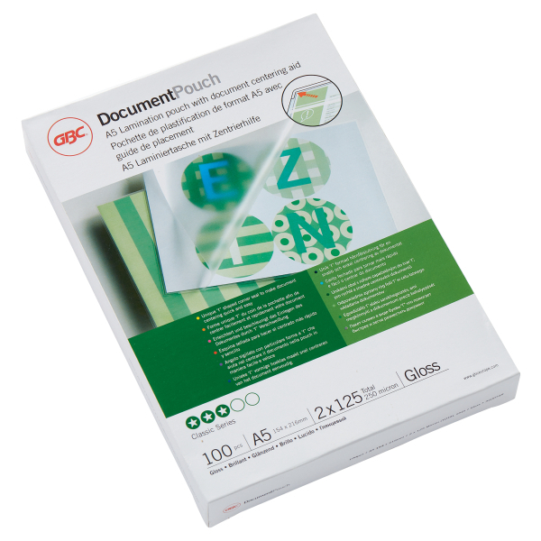 GBC Laminierfolien glänzend für A5 125 micron, 100 St.