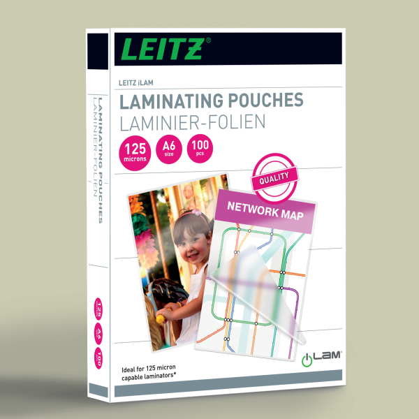 LEITZ Laminierfolien glänzend für A6 125 micron, 100 St.