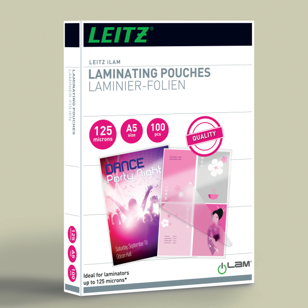 LEITZ Laminierfolien glänzend für A5 125 micron, 100 St.