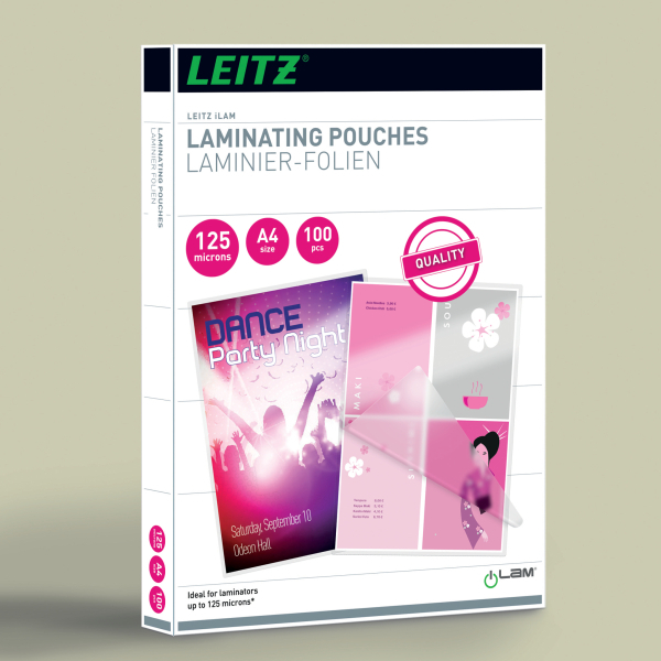 LEITZ Laminierfolien glänzend für A4 125 micron, 100 St.