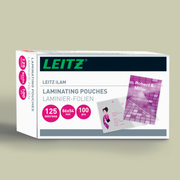 LEITZ Laminierfolien glänzend für Kreditkartenformat 125 micron, 100 St.