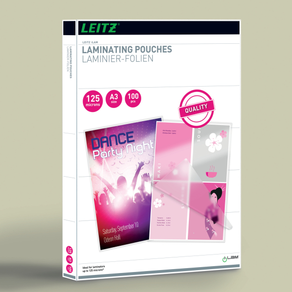 LEITZ Laminierfolien glänzend für A3 125 micron, 100 St.