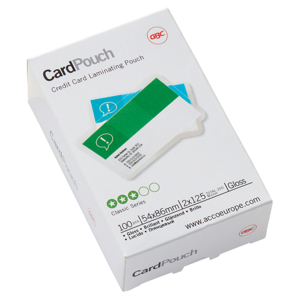 GBC Laminierfolien glänzend für Kreditkartenformat 125 micron, 100 St.