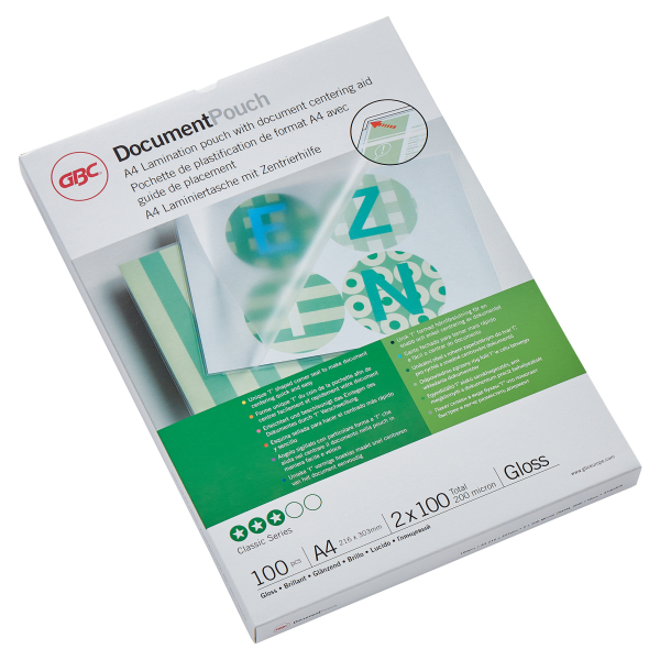 GBC Laminierfolien glänzend für A4 100 micron, 100 St.