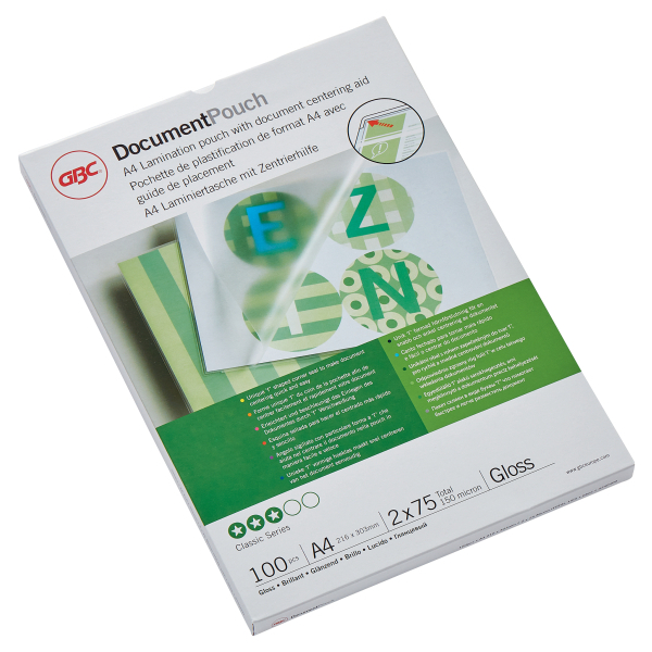 GBC Laminierfolien glänzend für A4 75 micron, 100 St.