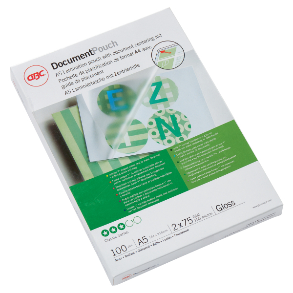 GBC Laminierfolien glänzend für A5 75 micron, 100 St.