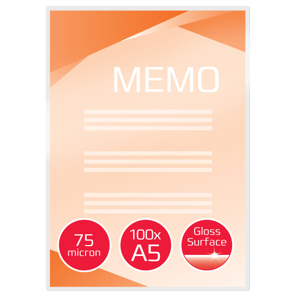 GBC Laminierfolien glänzend für A5 75 micron, 100 St.