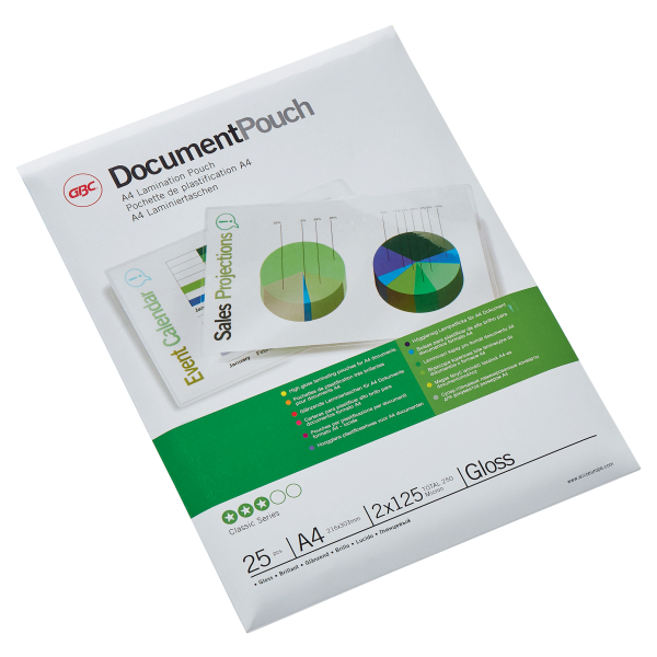 GBC Laminierfolien glänzend für A4 125 micron, 25 St.