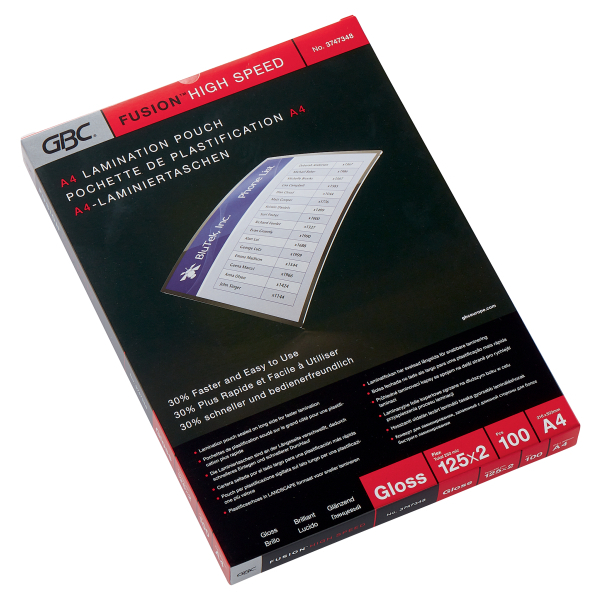 GBC Laminierfolien High Speed glänzend für A4 125 micron, 100 St.