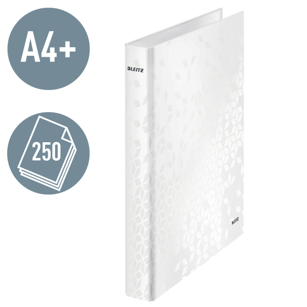 LEITZ WOW Ringbuch 2-Ringe perlweiß 4,0 cm DIN A4, 1 St.