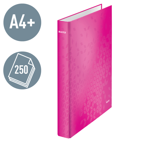 LEITZ WOW Ringbuch 2-Ringe pink 4,0 cm DIN A4, 1 St.