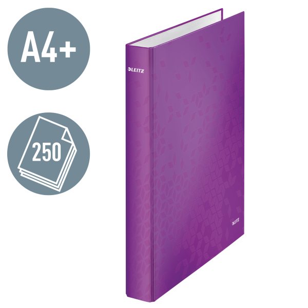 LEITZ WOW Ringbuch 2-Ringe violett 4,0 cm DIN A4, 1 St.