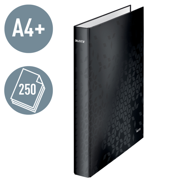 LEITZ WOW Ringbuch 2-Ringe schwarz 4,0 cm DIN A4, 1 St.