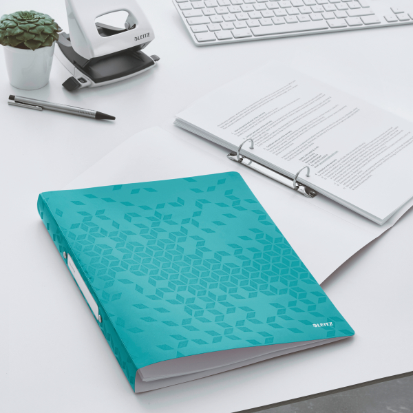 LEITZ WOW Ringbuch 2-Ringe eisblau-metallic 3,2 cm DIN A4, 1 St.
