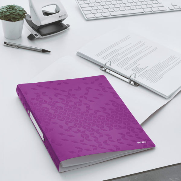 LEITZ WOW Ringbuch 2-Ringe violett-metallic 3,2 cm DIN A4, 1 St.