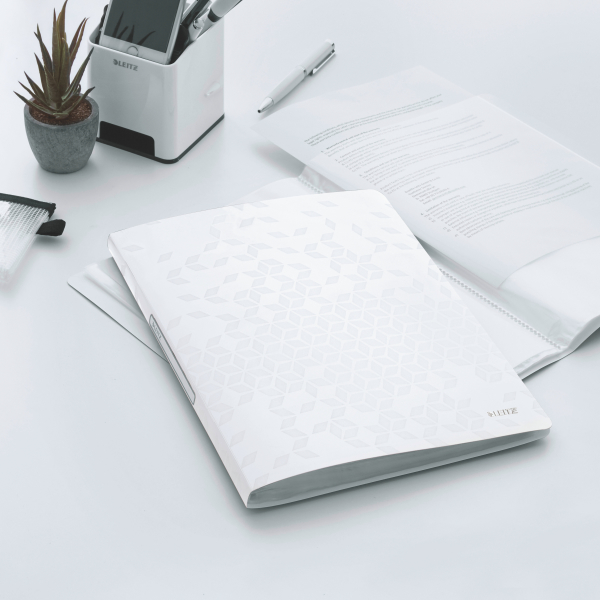 LEITZ WOW Sichtbuch DIN A4, 40 Hüllen weiß-metallic, 1 St.