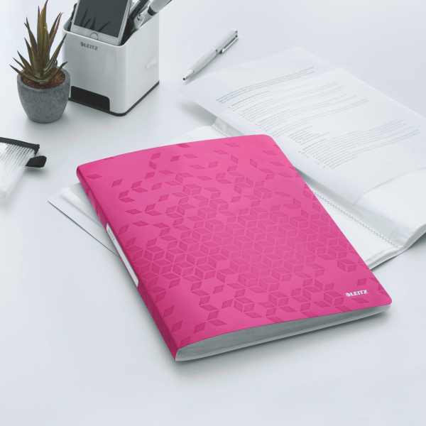 LEITZ WOW Sichtbuch DIN A4, 40 Hüllen pink-metallic, 1 St.