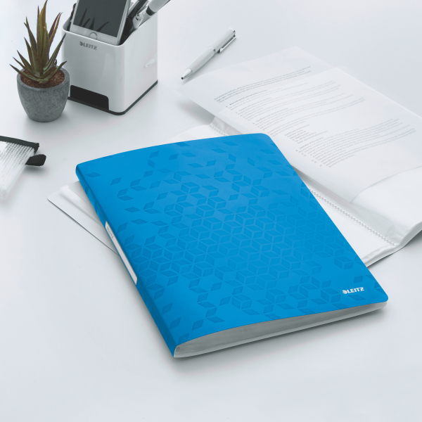 LEITZ WOW Sichtbuch DIN A4, 40 Hüllen blau-metallic, 1 St.