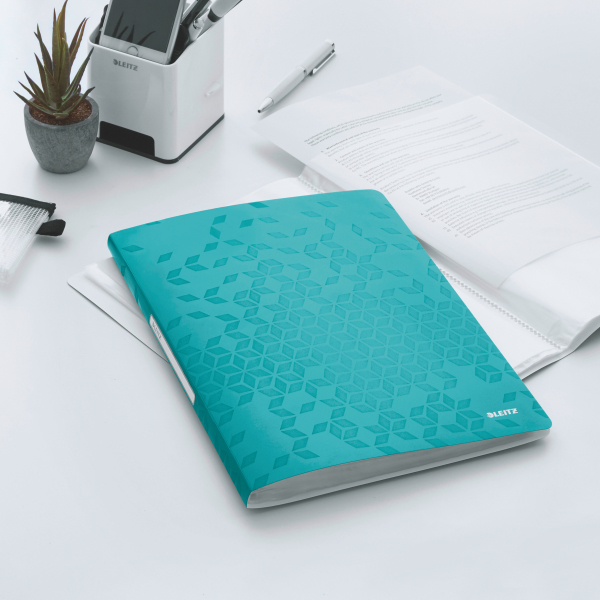 LEITZ WOW Sichtbuch DIN A4, 40 Hüllen eisblau-metallic, 1 St.