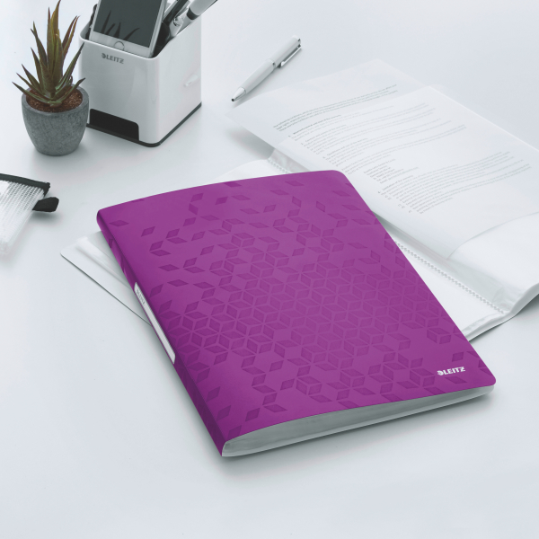 LEITZ WOW Sichtbuch DIN A4, 40 Hüllen violett-metallic, 1 St.