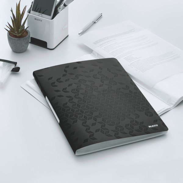 LEITZ WOW Sichtbuch DIN A4, 40 Hüllen schwarz-metallic, 1 St.