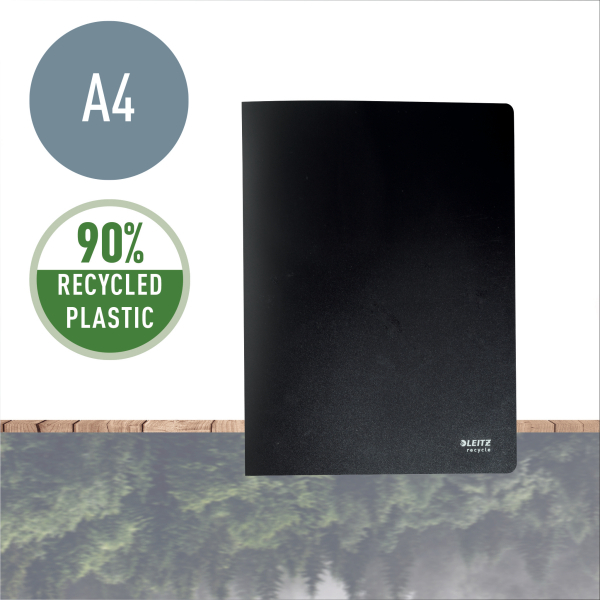 LEITZ Recycle 4676 Sichtbuch DIN A4, 20 Hüllen schwarz, 1 St.