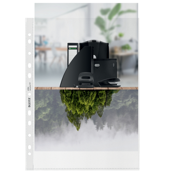 LEITZ Prospekthüllen Recycle 4791 DIN A4 transparent genarbt 0,10 mm, 25 St.