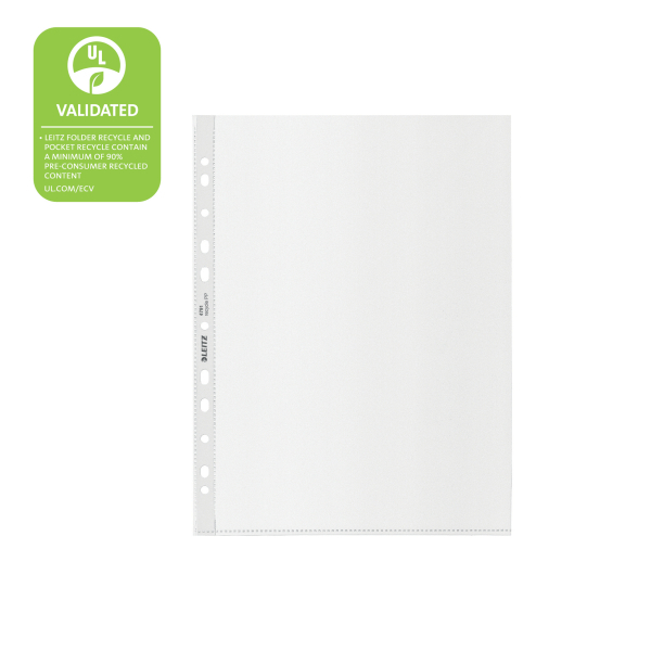 LEITZ Prospekthüllen Recycle 4791 DIN A4 transparent genarbt 0,10 mm, 25 St.