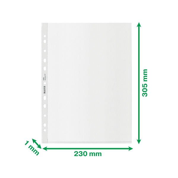 LEITZ Prospekthüllen Recycle 4791 DIN A4 transparent genarbt 0,10 mm, 25 St.