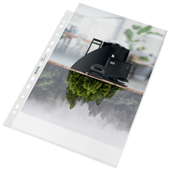 LEITZ Prospekthüllen Recycle 4791 DIN A4 transparent genarbt 0,10 mm, 25 St.