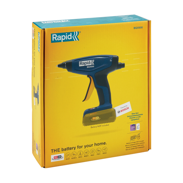 Rapid BGX500 18V P4A Akku-Heißklebepistole blau, schwarz, gelb, 1 St.