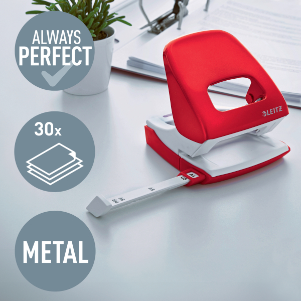 LEITZ Locher NeXXt 5008 WOW rot-metallic, 1 St.